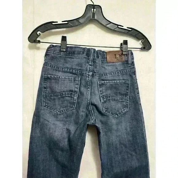 Lee Dungarees Jeans Boys Sz 10 Reg Adjustable Waist Straight Leg Dk Denim A0011 - Picture 5 of 8